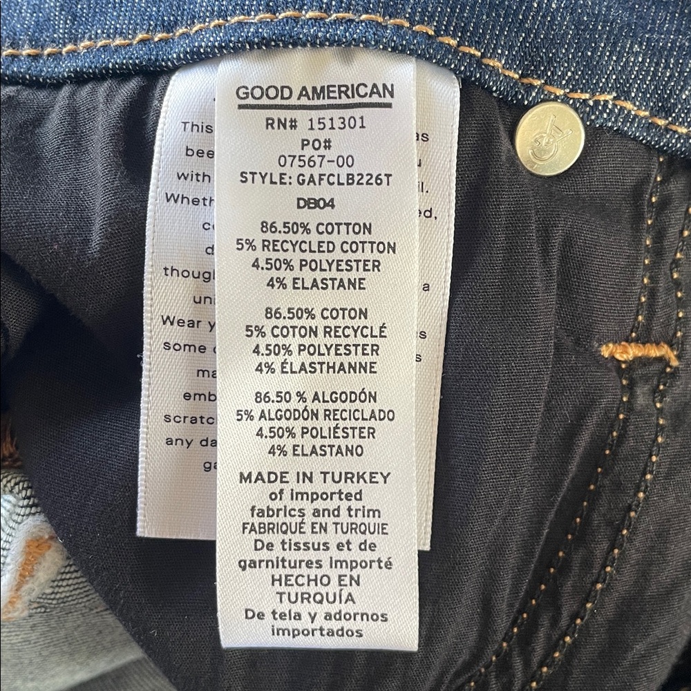 NWT Good American Dark Blue Flare Jeans - Picture 8 of 8
